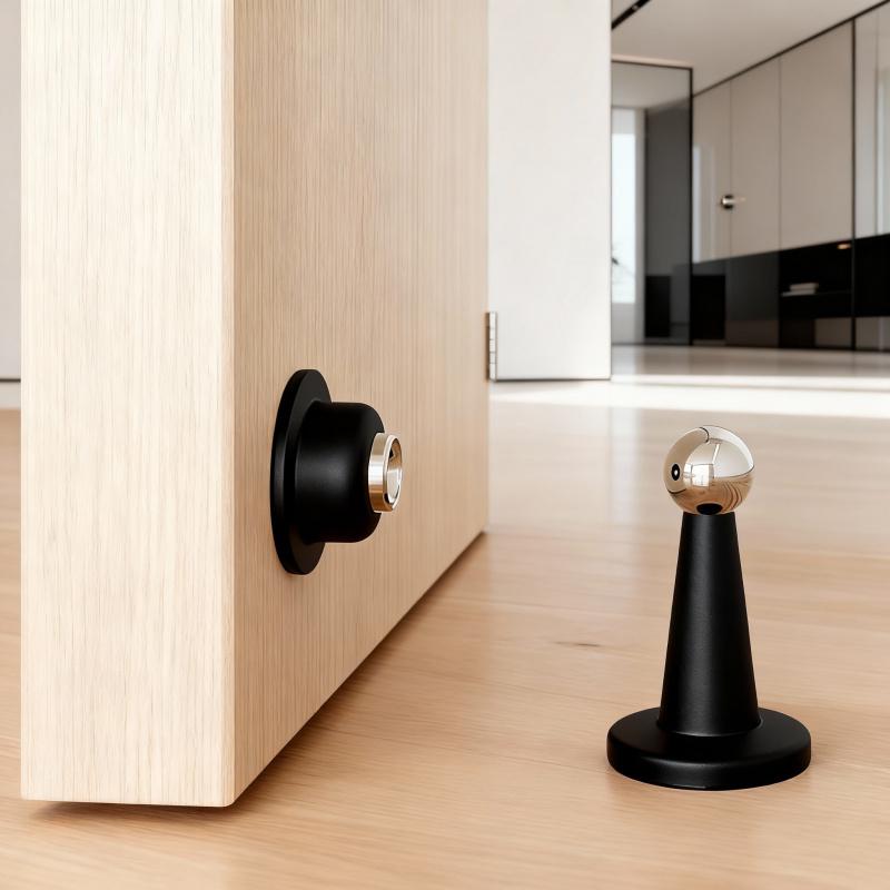Silicone Anti-collision Door Stopper Strong Magnetic Silent No Punching Wall & Floor Compatible Door Holder