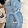 100% Pure Wool Knitted Scarf - Versatile Autumn/Winter Cashmere Neck Warmer for Couples