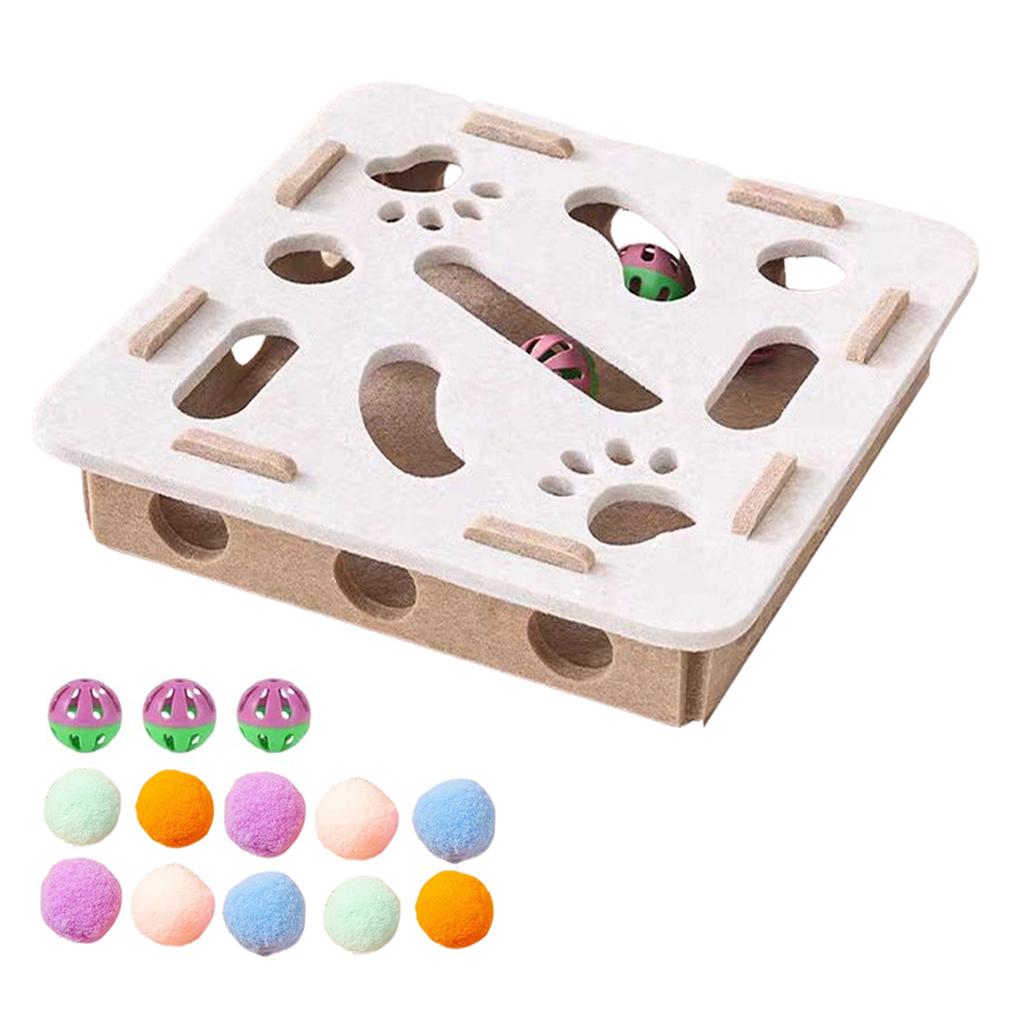 Interactive Cat Puzzle Toy with Bell Ball Cat Exercise Toy Indoor Sports Entertainment Hunting Cat Toys for Cats
