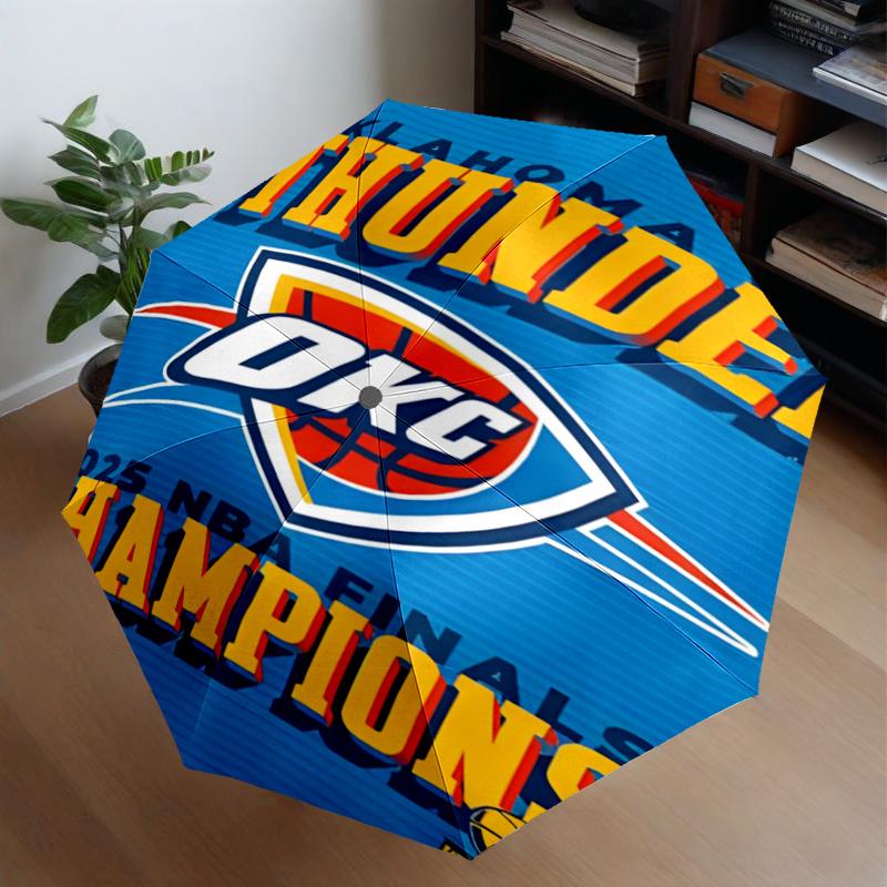 Thunder OKC Basketball Umbrella 8-Frame for Travel, Camping, Casual Lightweight Portable Umbrella, Essential for Every Family Holidays Gift