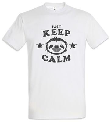 Just Keep Calm T-Shirt Mens Womens Tees Top Sloth Chill Chilling Fun Sleep Lazybones Stay In Bed