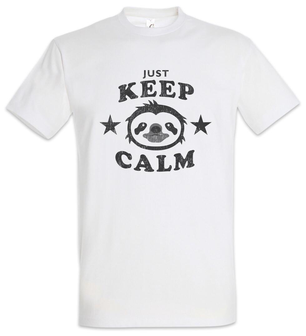 Just Keep Calm T-Shirt Mens Womens Tees Top Sloth Chill Chilling Fun Sleep Lazybones Stay In Bed S