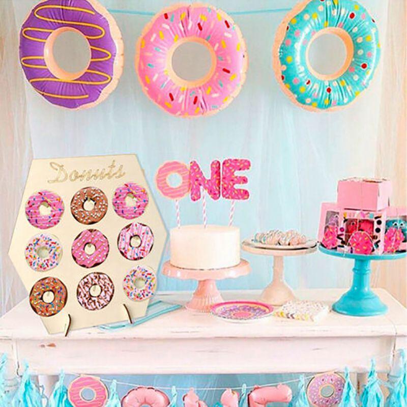 Elegant Wooden Donut Wall Display Stand For Wedding And Birthday Parties