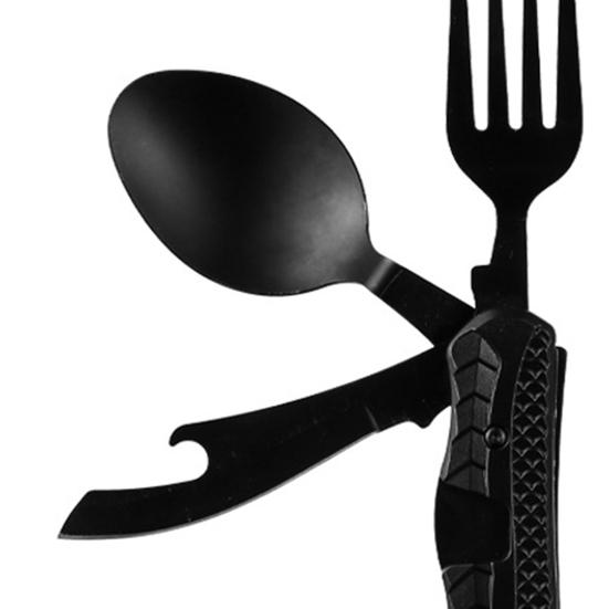 Camping Cutlery Set Foldable Split Food Grade Comfortable Grip Multifunctional Disassembly Picnic Fork Spoon Cutter Set for Outdoor