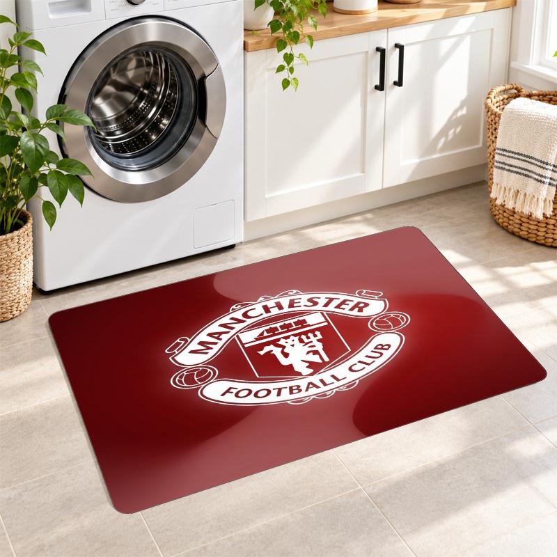 Flannel Kitchen Mat Manchester United FC Soft Area Rug Non Slip Floor Carpet Home Decoration