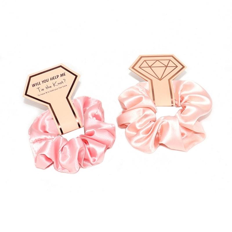 Satin Haargummis Großer Haarknoten Scrunchy Brautjungfern Hochzeitsfeier Geschenk