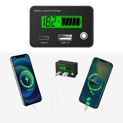 Electricity Voltage Meter for Lead-acid Lithium LiFe PO4 Battery Capacity Indicator 12V/24V LCD Digital Universal