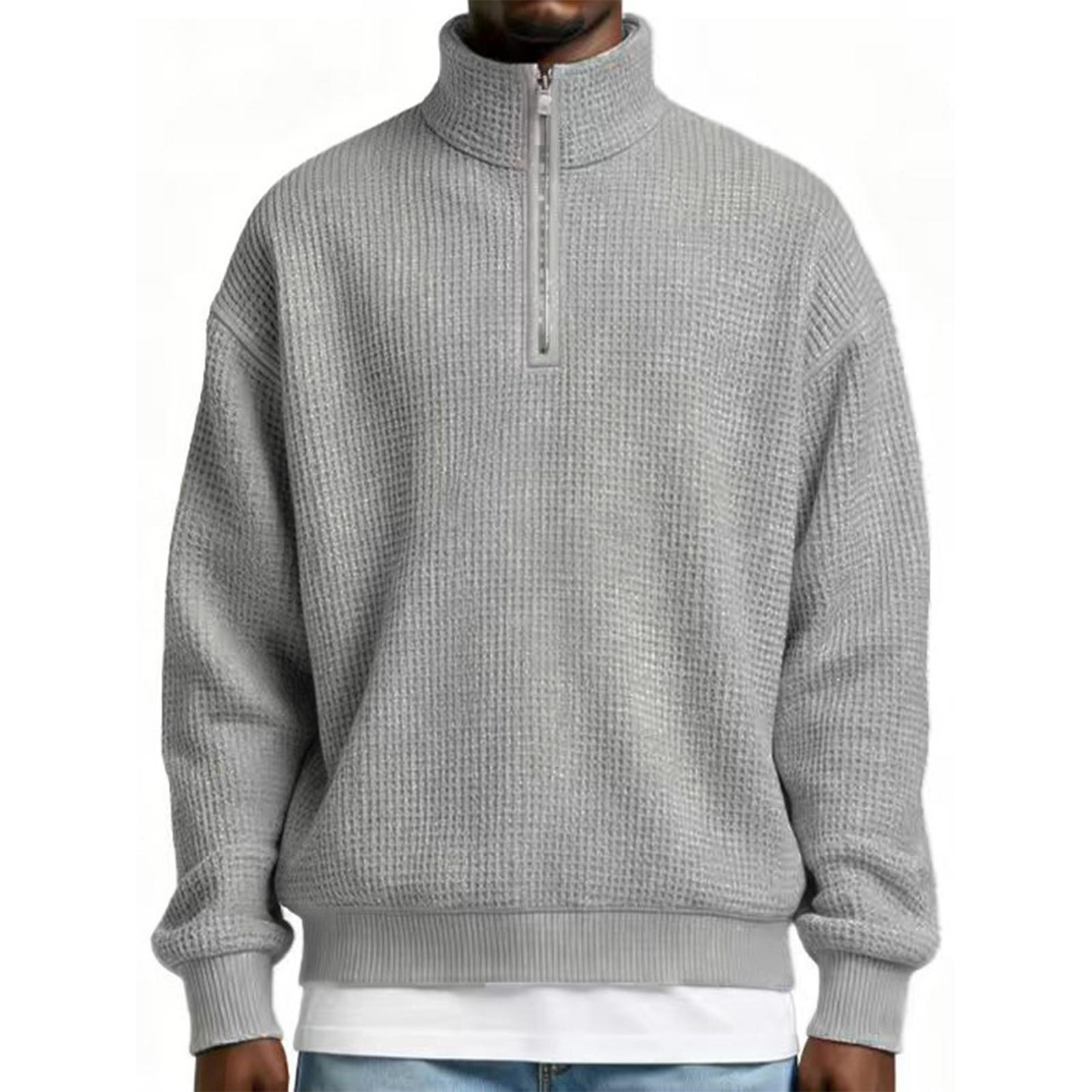 

Mens Sweatshirt Color Block Long Sleeve Stand Up Collar Golf Shirts Mock Neck Casual Pullover Top XL