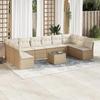 VidaXL Garden Lounge Set 11 pcs with beige cushions braided resin 3218098