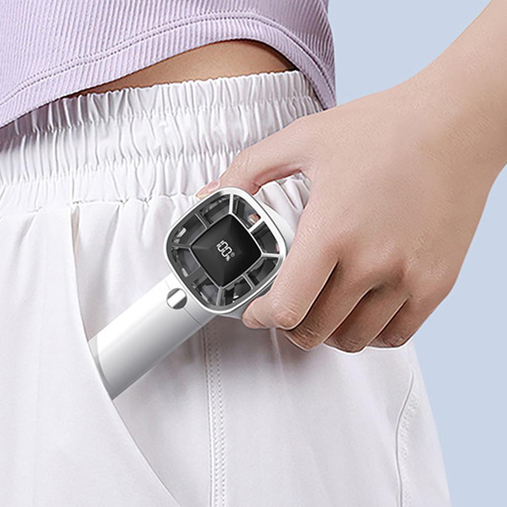Portable Handheld Fan High-Speed Turbofan Rechargeable Electric Fan with Digital Display Support