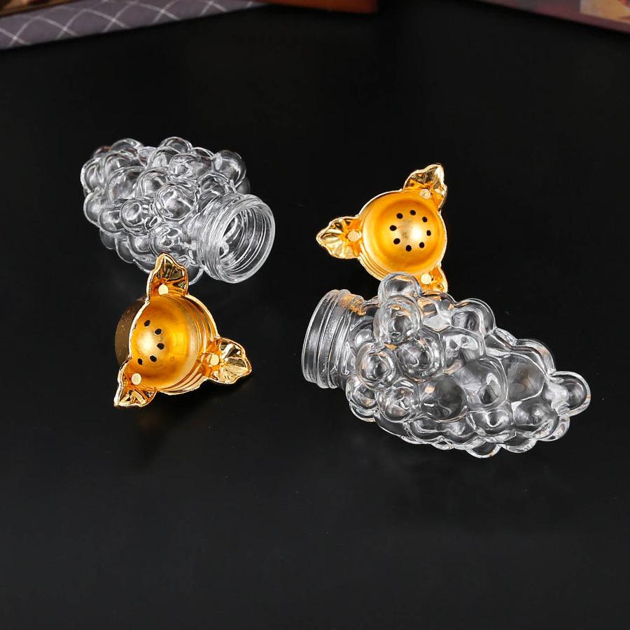 Luxury Vintage European Grape Shaped Glass Sugar Jar Set Metal Vine Stand Decorative Candy Condiment Box Kitchen Table Decor Gift