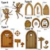 Süs Eski Dekorasyon Mikro Manzara Dollhouse Bahçe Minyatür Peri Elf Kapı Ahşap El Sanatları