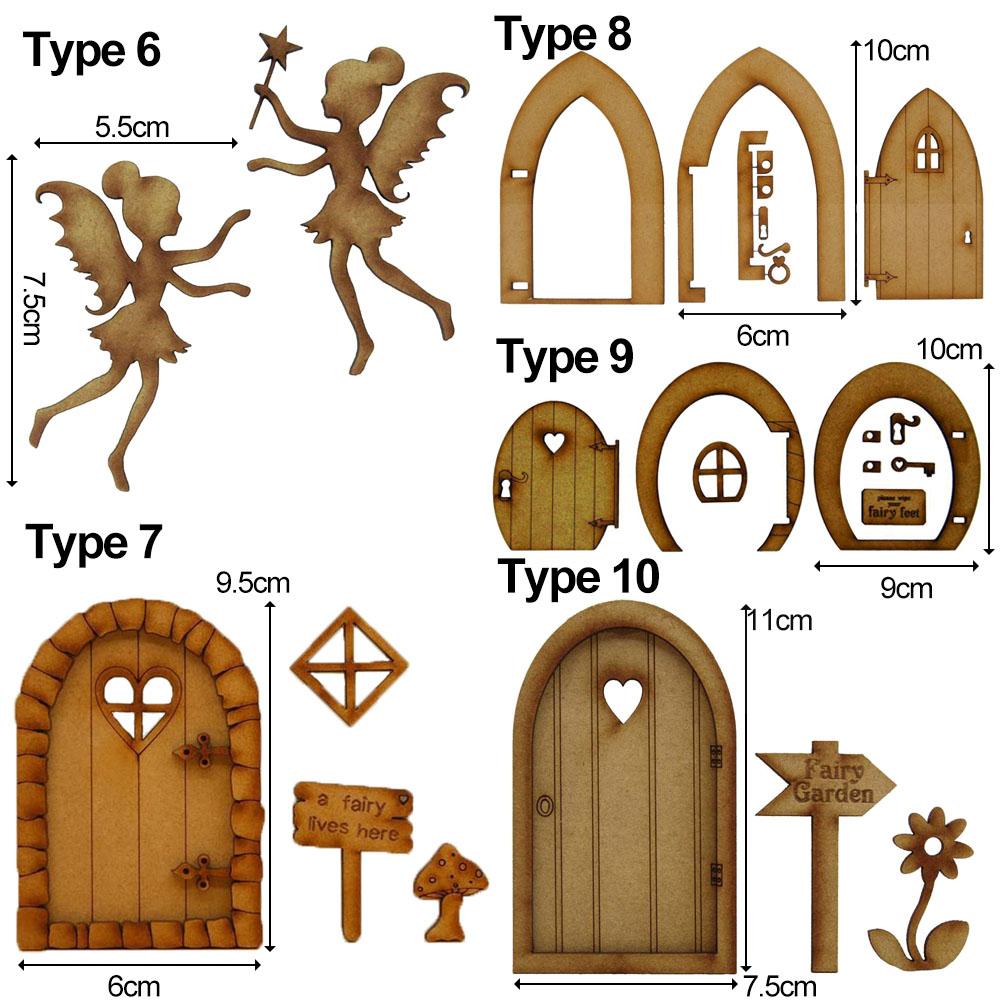 Süs Eski Dekorasyon Mikro Manzara Dollhouse Bahçe Minyatür Peri Elf Kapı Ahşap El Sanatları