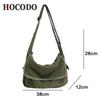 HOCODO Borsa a Tracolla Multi Tasche Grande Capacità Borsa a Spalla da Ragazza Colore Solido Borsa da Donna Moda Tela Borsa a Tracolla Scolastica