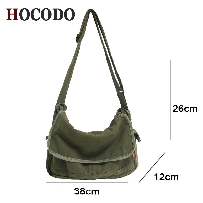 HOCODO Borsa a Tracolla Multi Tasche Grande Capacità Borsa a Spalla da Ragazza Colore Solido Borsa da Donna Moda Tela Borsa a Tracolla Scolastica