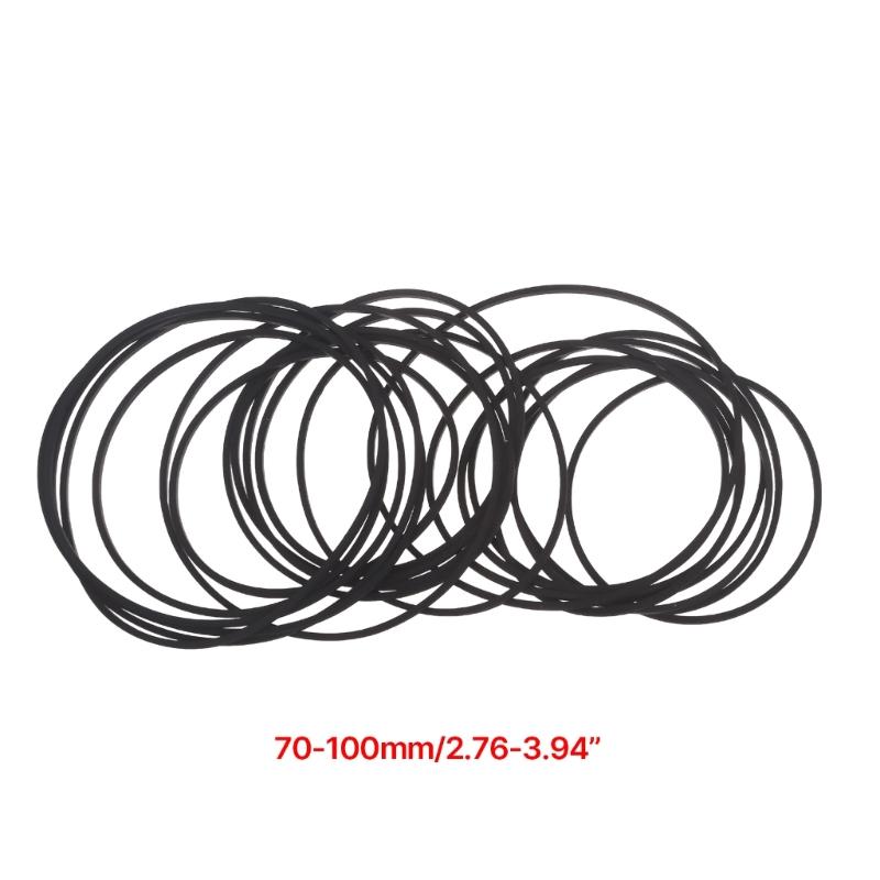 20pcs Square Rubber Belts for Recording Devices and Video Drives 1.2mm Strong Rubber Belts Mixed Size 75-100mm