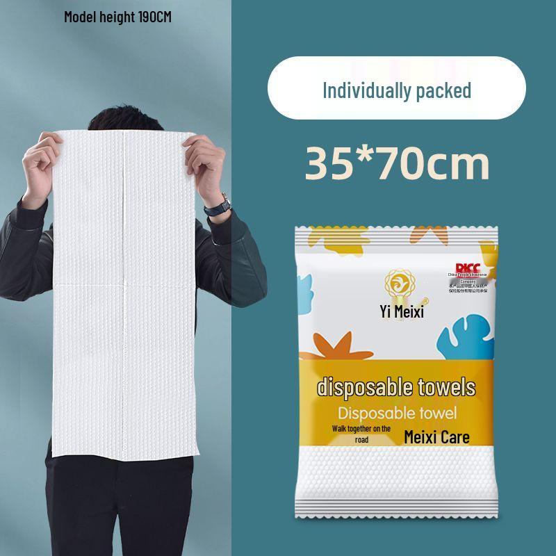Extra Thick Disposable Adult Bath Towel - Super Absorbent, Individually Packed Cotton for Travel & Hotel Use