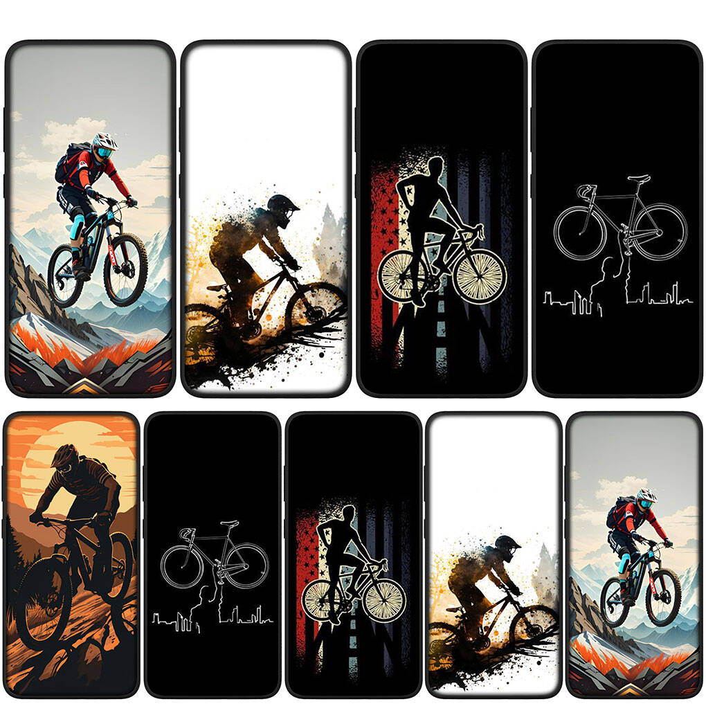 For Samsung Galaxy S25 S24 S23 iPhone 17 16 15 Xiaomi Redmi Note 14 13 12 11 Plus Pro Max XR A37 A57 Phone Case Mountain Bike Cycling Art OPPO Huawei