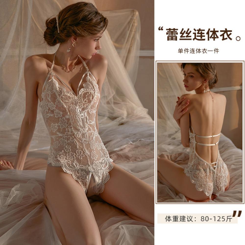 Xianyi Sexy Lingerie Sexy Lace Backless Open Onesie Deep V Perspective Passion Suit Midnight Temptation 423
