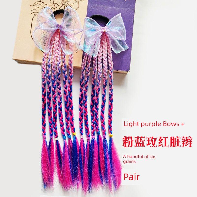 Dopamine Color Kids Dirty Braid Stage Performance Gradient Color Wig Small Braid High-Temperature Fiber Fiber Hair Tibetan Braid