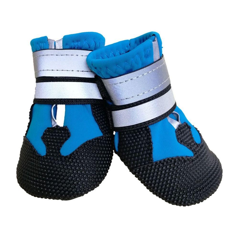 4pcs/set Reflective Dog Anti-slip Rain Boots Breathable Breathable Pets Booties Winter