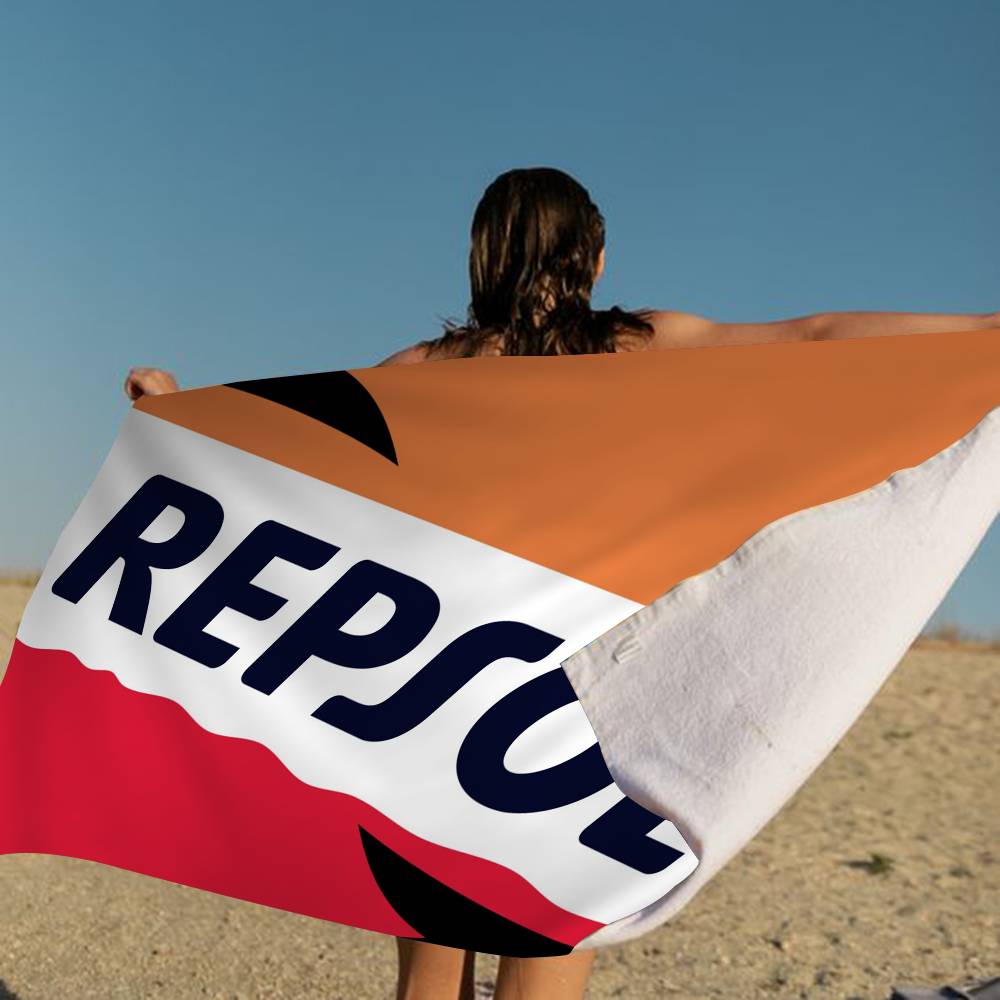 R-Repsol Retro Microfiber Printed Beach Towel Mountain Climbing Yoga Beach Swimming Running Absorbent Soft Towel