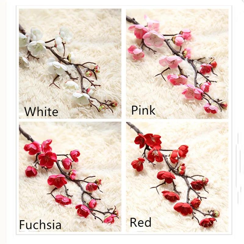 Vânzare Fierbinte Flori Artificiale Floare de Prun Plante Artificiale Ramură de Copac Flori de Mătase pentru Decor Acasă Petrecere Nuntă Floare Falsă