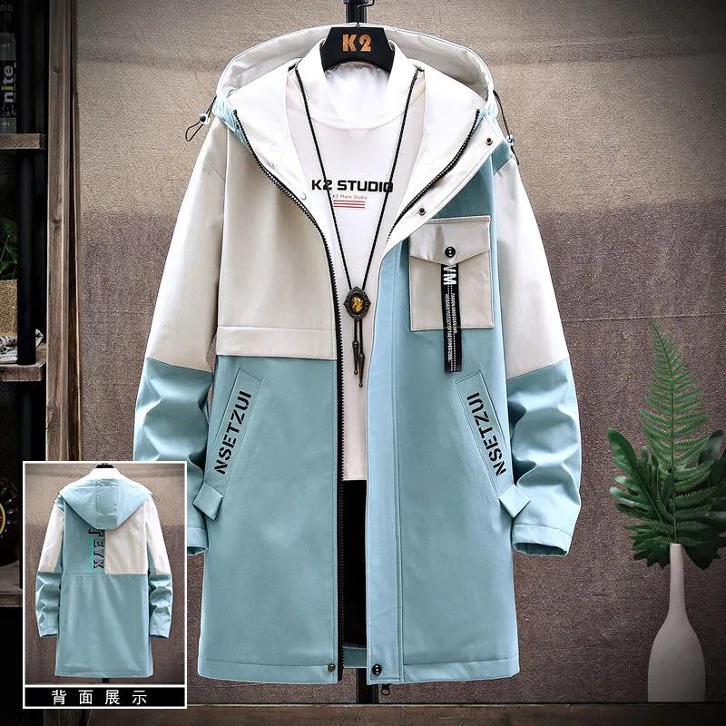 

Ветровка мужская с капюшоном пальто повседневная свободная куртка удобный топ для молодых студентов M
