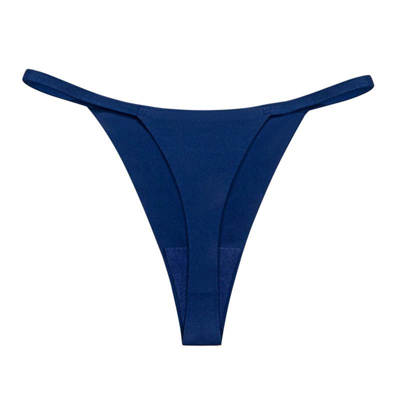 Women Solid Color Thong T-shaped Thin Strap Underpants