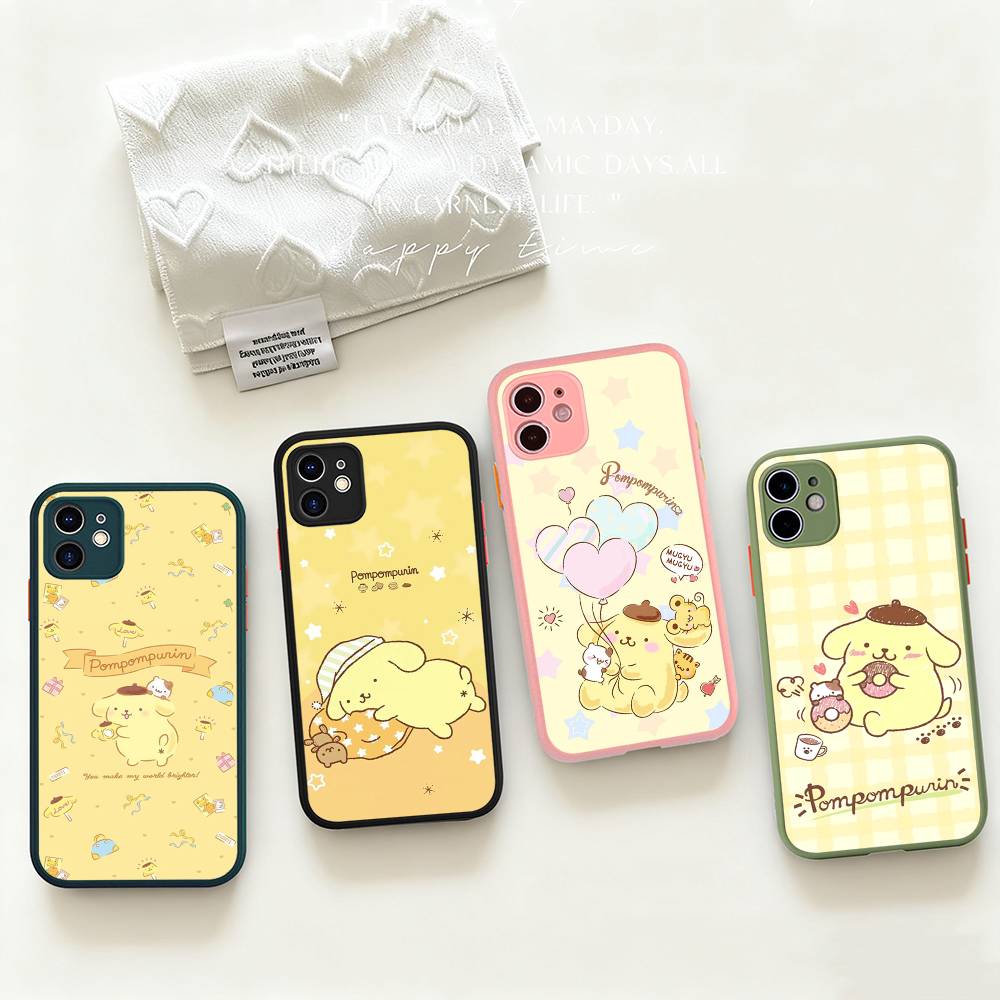 Cartoon P-Pompompurins Cute Phone Case For iPhone 16e 16 15 14 13 12 11 Pro Max X XS Max Plus Matte Clear