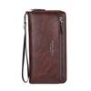 Fashion PU Leather Men Wallet Multi-card Slot Card Holder Clutch Bag Large-capacity Zipper Long Wallet
