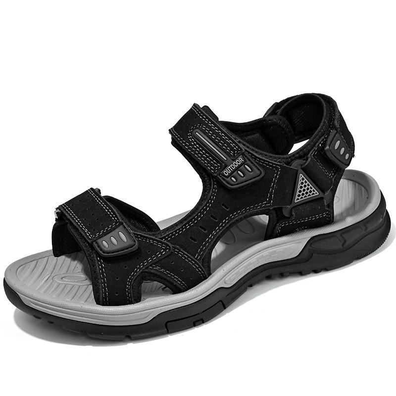 Large Size Summer Breathable Men's Sandals Wear Non-slip First Layer Cowhide Lightweight Outdoor Beach Shoes Casual Shoes