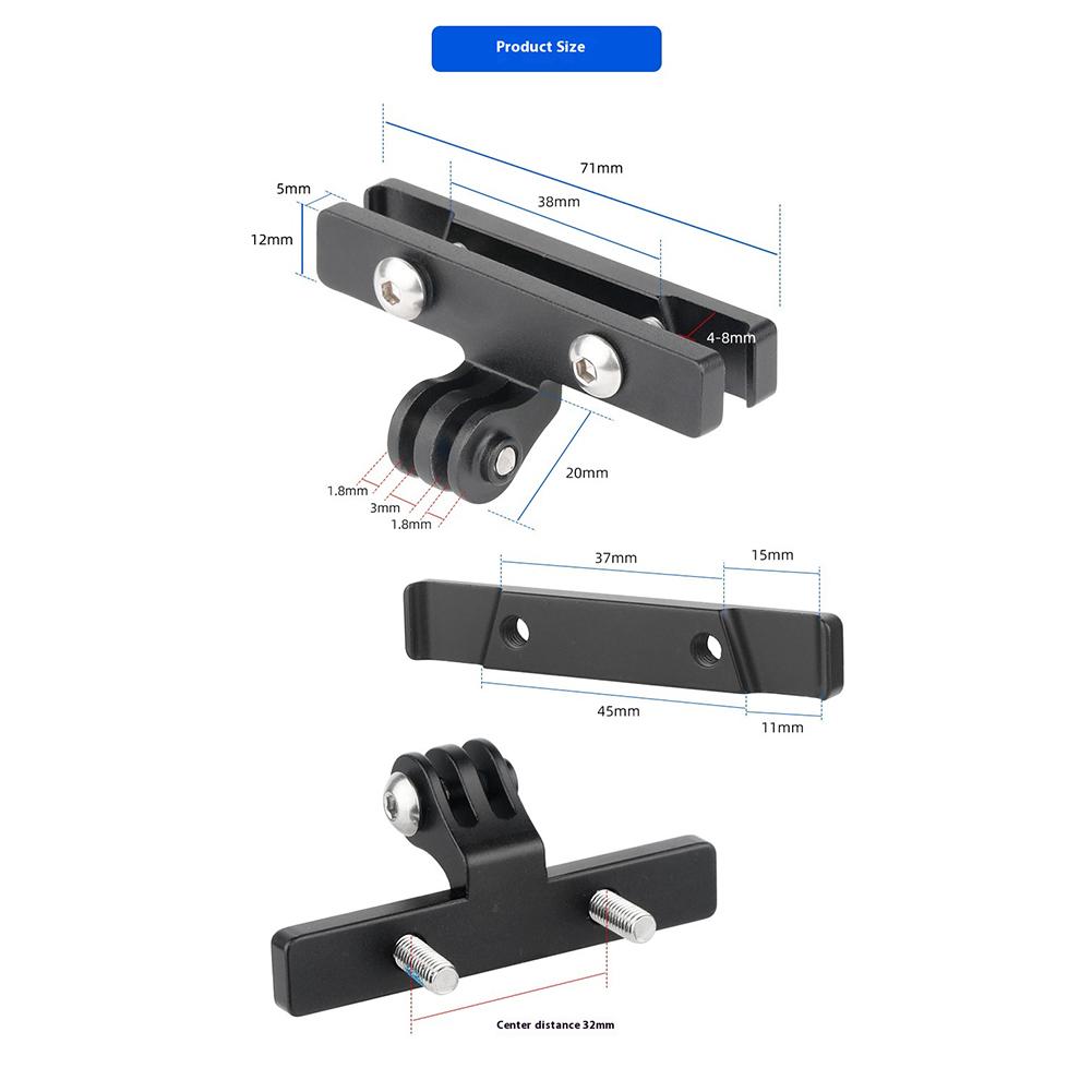 Saddle Bow Lamp Conversion Adapter Aluminum Alloy Saddle Action Camera Mount Adjustable for Gopro Bicycle Action Camera