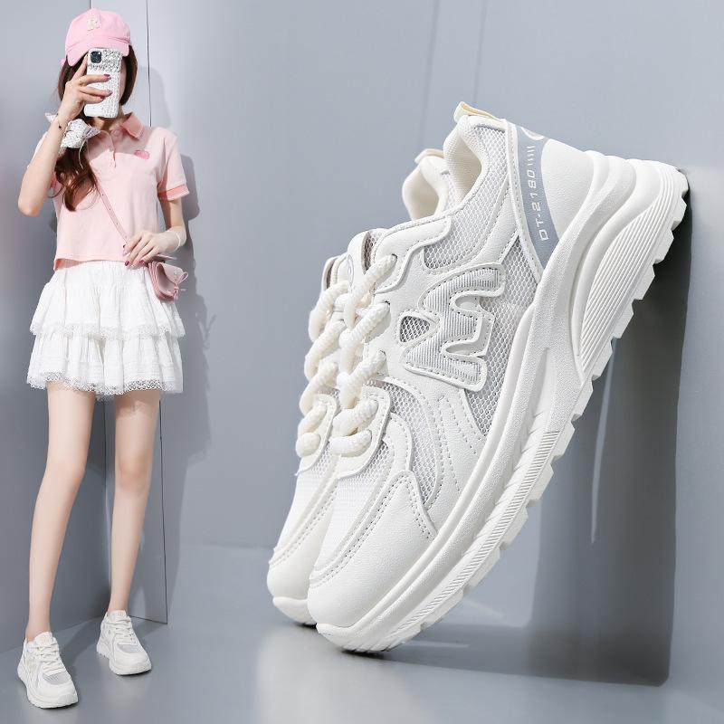 2025 Summer Forrest Gump Shoes Women's New Platform Dad Shoes Breathable Sports Shoes Lightweight Casual Running Shoes German Training Shoes