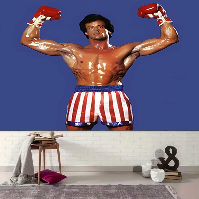 1pc The Champion of Boxing Rock-y Tapestry, Living Room, Bedroom, Office, Party Decor, Ideal Festive Gift