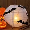 Finish Product Halloween Paper Lantern Foldable Black Bat Handheld Lantern  Haunted House