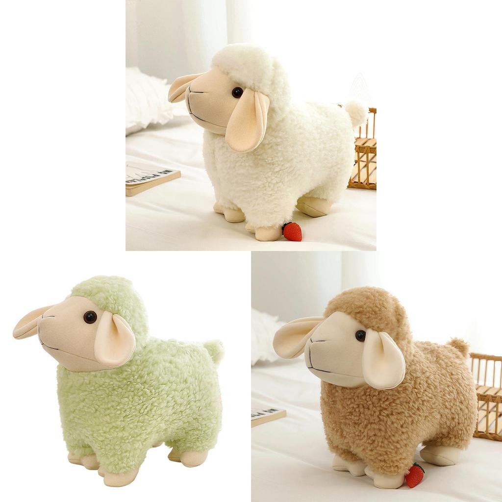 Plush Sheep Toy With Short Pile Fabric For Kids And Adults