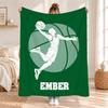 Personalized Basketball Blanket, Custom Name Blanket Throw, Soft Cozy Fleece Blanket for Kids and Adults, Sports Team Blanket, Birthday Gift