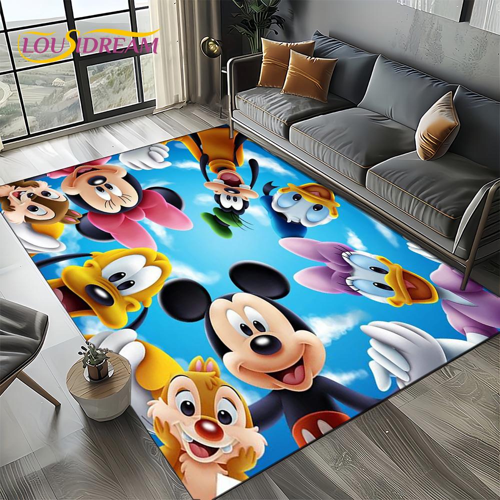 Mickey Minnie Mouse Donald Duck Cartoon Carpet Rug for Bedroom Living Room Home Sofa Decoration,kids Large Decor Floor Mat Gift