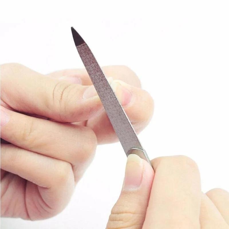 Nail Down Stainless Steel Double Multi-function Nail Scrub Peeling Article Polishing Nail File Hand Beauty Tools Accessory