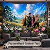 Wall Hanging Tapestry Custom NameDemon Slayer Pattern Personalized Printed Fabric Wall Decor
