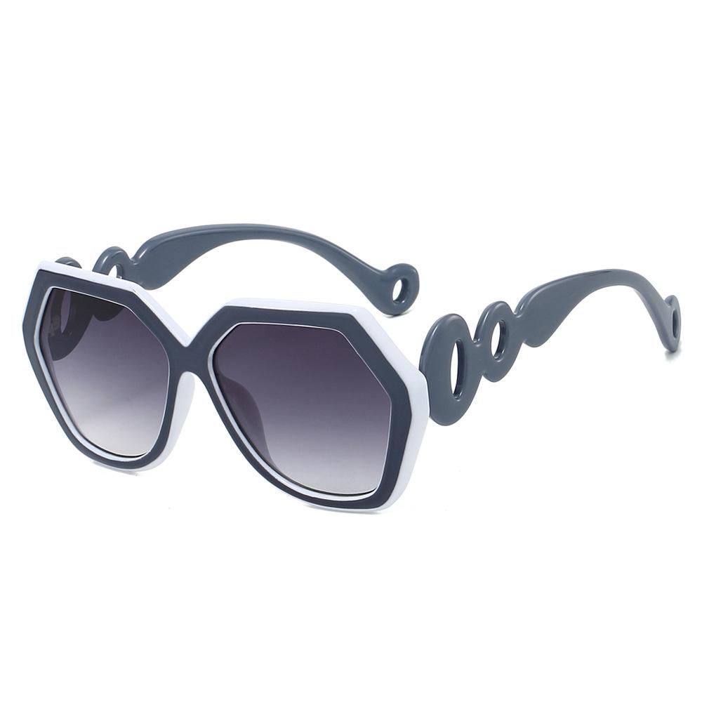 Ins New Trend Retro Gradient Hexagonal Women Sunglasses Personality Contrast Irregular Frame Design Men Versatile as  picture