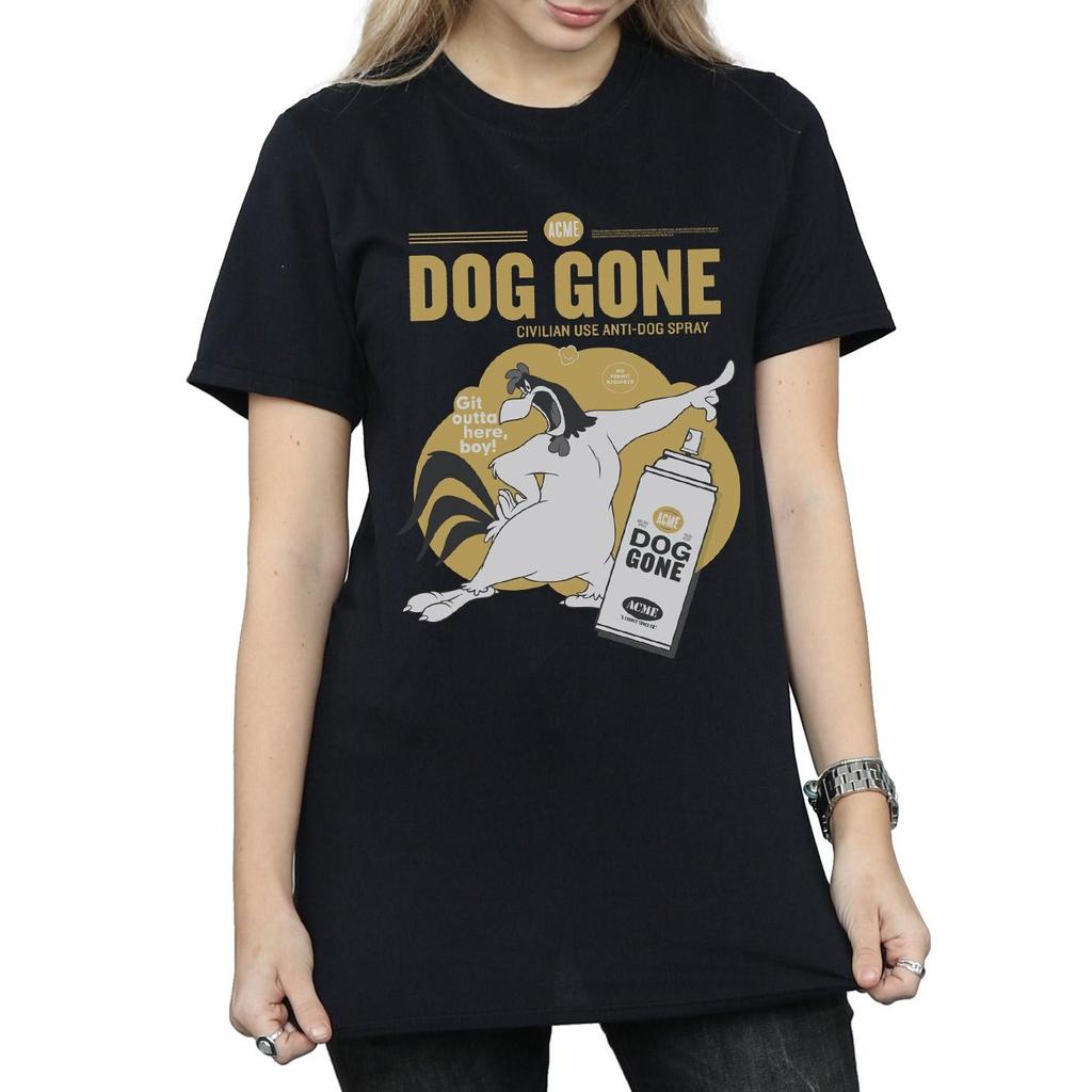 Looney Tunes Damen/Damen Dog Gone Foghorn Leghorn Baumwoll-Boyfriend-T-Shirt