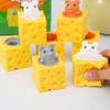 Cute Cheese & Mouse Squeeze Toy Creative Decompression Fidget Stress Reliever Soft Squeezable Decor Novelty Gift for Kids Adults Fun Party Favor
