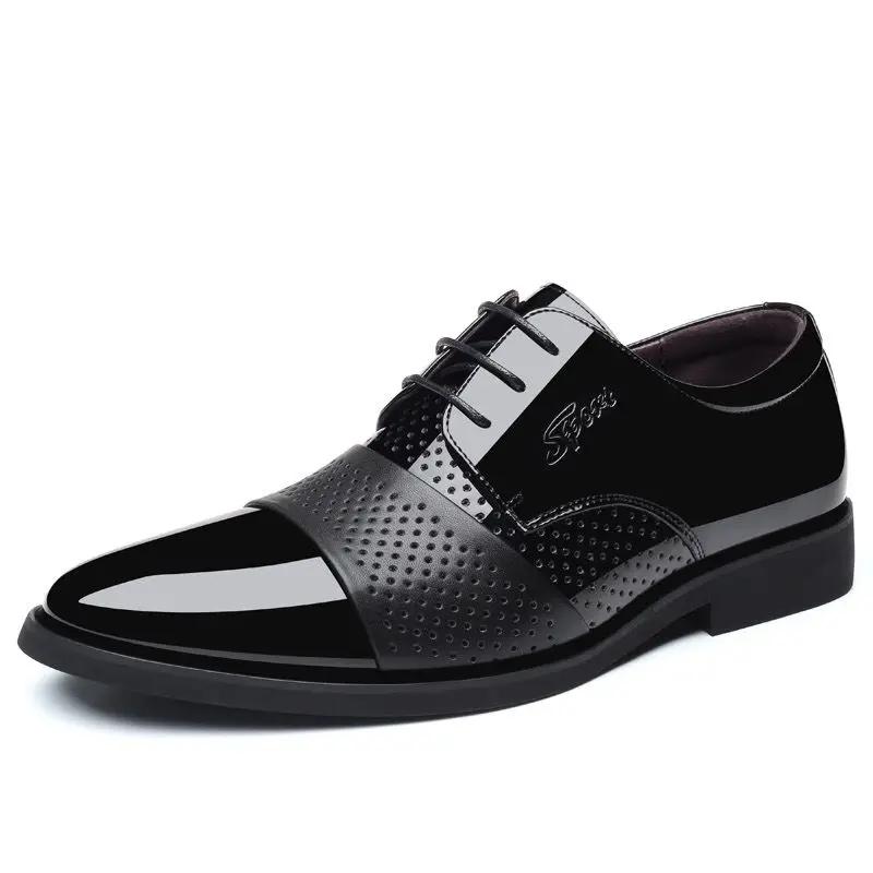 Fashion Black Dress Shoes Man Spring Autumn Social Shoe for Men Brown Pointed Toe Official 2024 Trend Italian Gentleman Low Price Party
