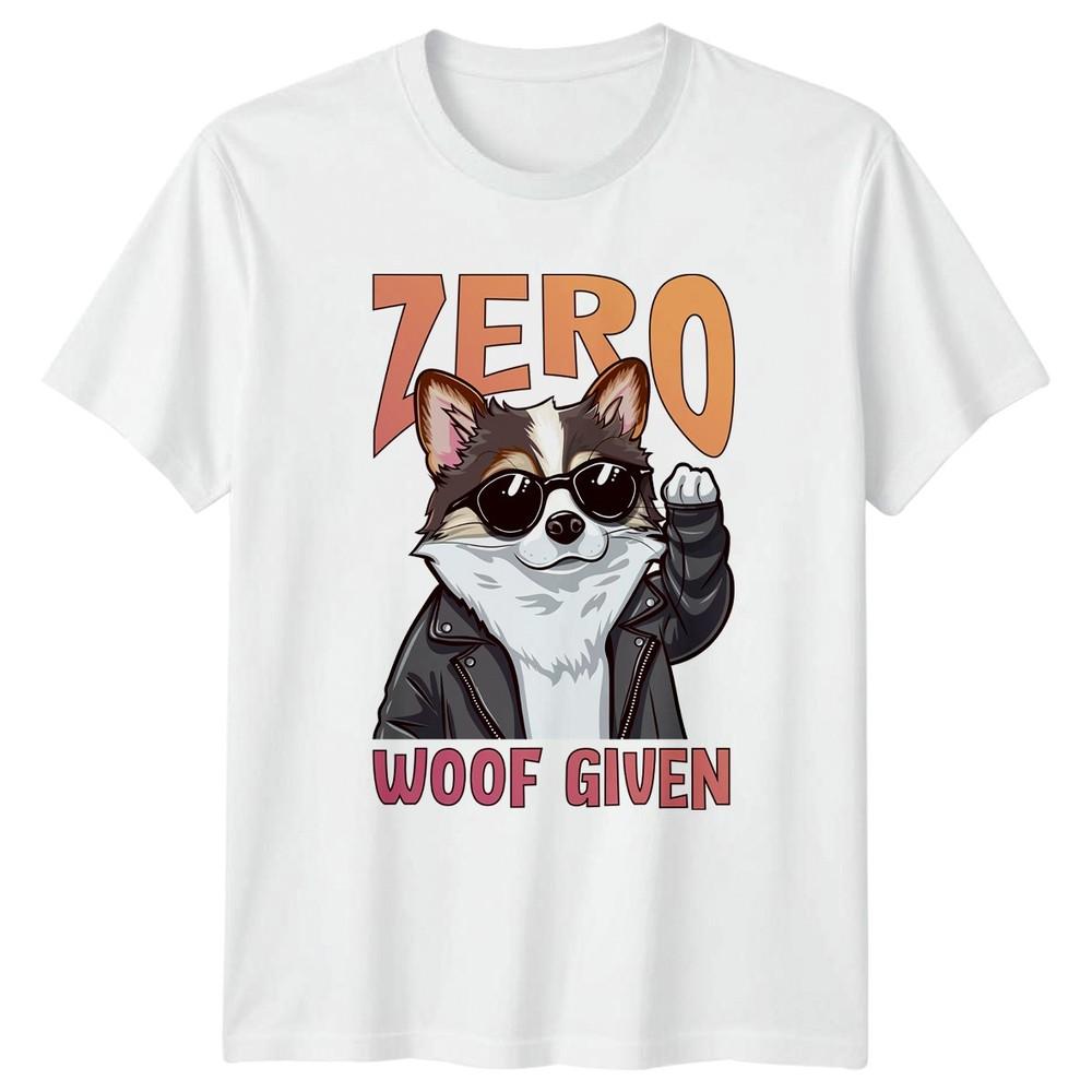 Zero Woof Given TShirt Corgi Rocker Dog Pet Humor Birthday Gift For Him And Her S