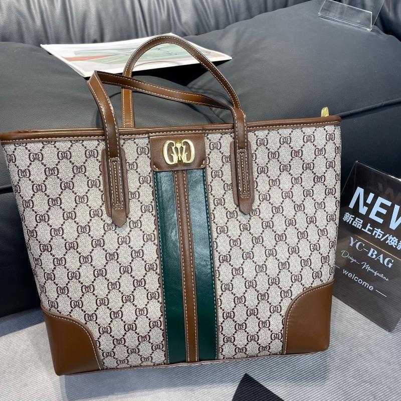 

Large capacity light luxury fashion tote bag high texture retro presbyopia shoulder bag commuter bag коричневый