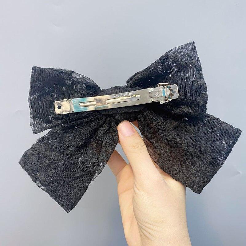 Cute Romantic Big Bowknot Hair Clip Lace Floral Butterfly Hair Pin Japanese Style Hair Accessories for Women Jewelry for Hair