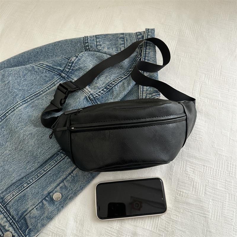 Textured winter new chest fanny pack trendy fashion casual simple retro shoulder messenger bag