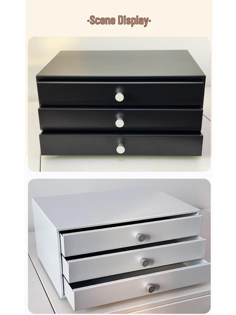 Wrought Iron Multi-layer Desktop Storage Box with Drawers for Keys, Combs, and Cosmetics